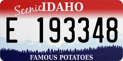 ID license plate E193348