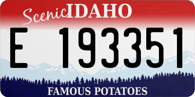 ID license plate E193351
