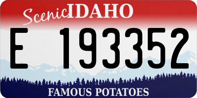 ID license plate E193352