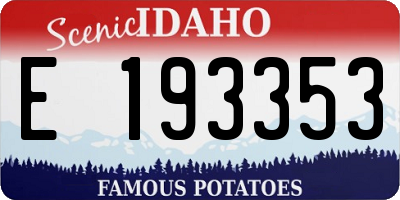 ID license plate E193353