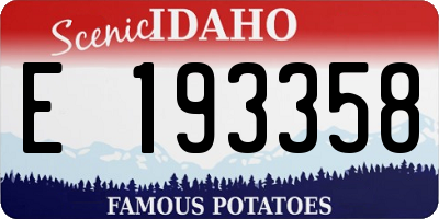 ID license plate E193358