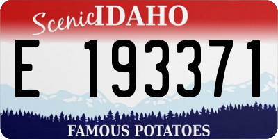 ID license plate E193371