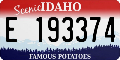 ID license plate E193374