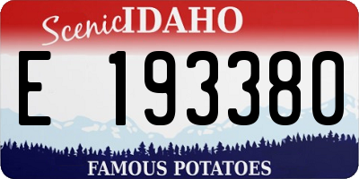 ID license plate E193380
