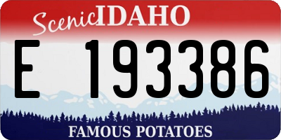 ID license plate E193386