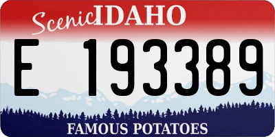 ID license plate E193389
