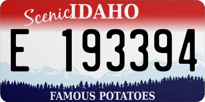 ID license plate E193394