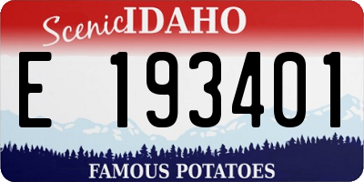 ID license plate E193401