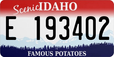 ID license plate E193402