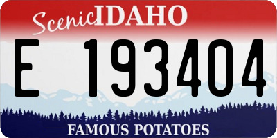 ID license plate E193404
