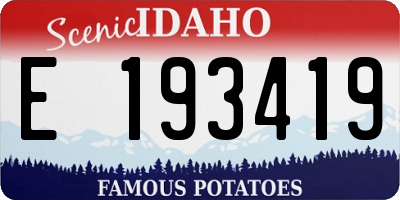 ID license plate E193419