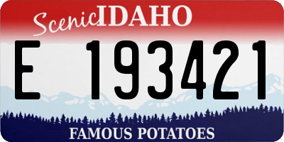 ID license plate E193421
