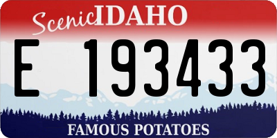 ID license plate E193433