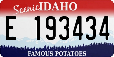 ID license plate E193434
