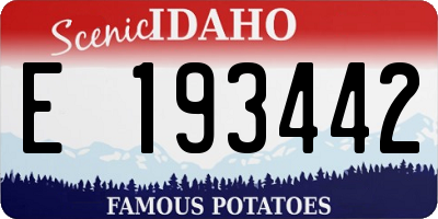 ID license plate E193442