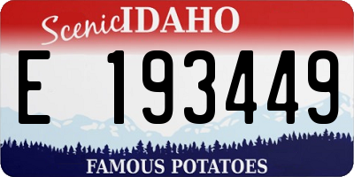 ID license plate E193449