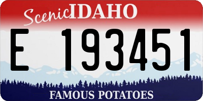 ID license plate E193451