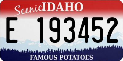 ID license plate E193452