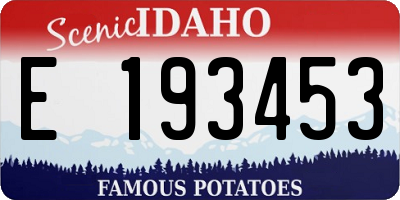 ID license plate E193453