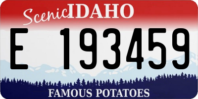 ID license plate E193459
