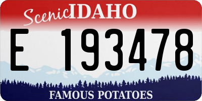 ID license plate E193478
