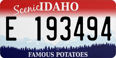 ID license plate E193494
