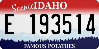 ID license plate E193514