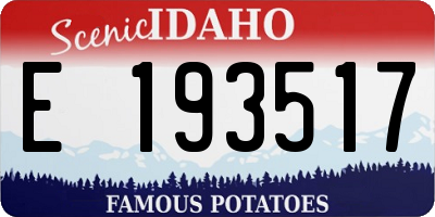 ID license plate E193517