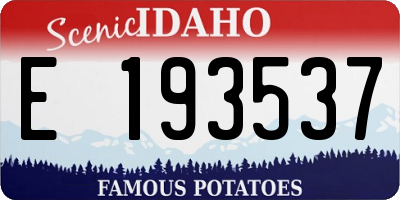 ID license plate E193537