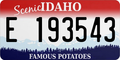 ID license plate E193543