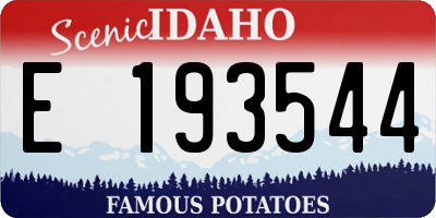 ID license plate E193544