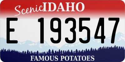 ID license plate E193547