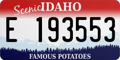 ID license plate E193553