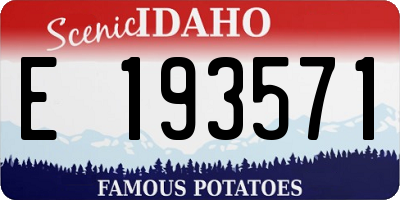ID license plate E193571