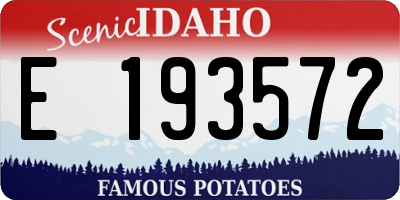 ID license plate E193572