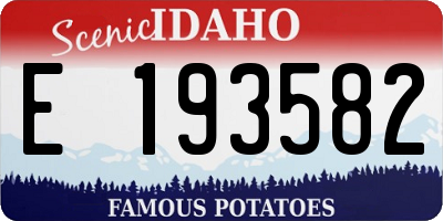 ID license plate E193582