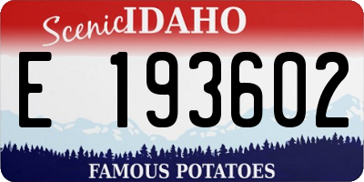 ID license plate E193602
