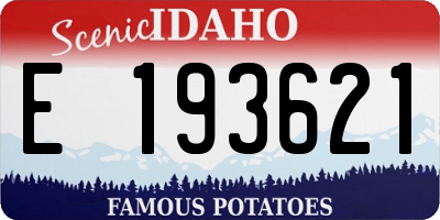 ID license plate E193621