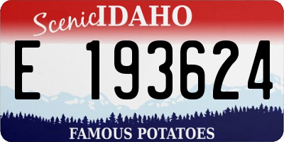 ID license plate E193624