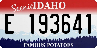 ID license plate E193641