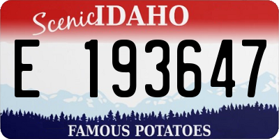 ID license plate E193647