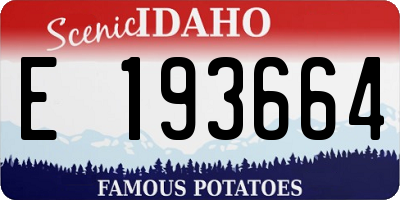 ID license plate E193664