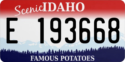 ID license plate E193668