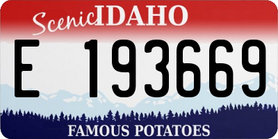 ID license plate E193669
