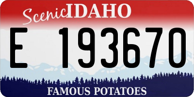 ID license plate E193670
