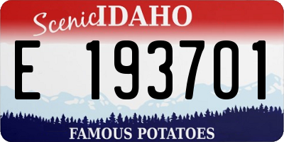 ID license plate E193701
