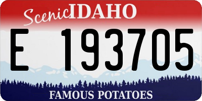 ID license plate E193705
