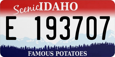 ID license plate E193707