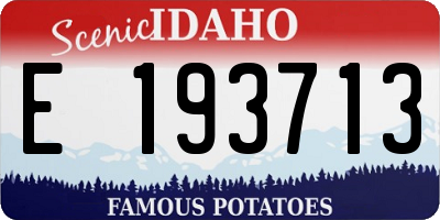 ID license plate E193713