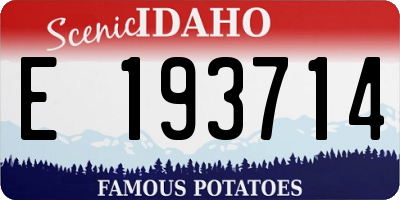 ID license plate E193714